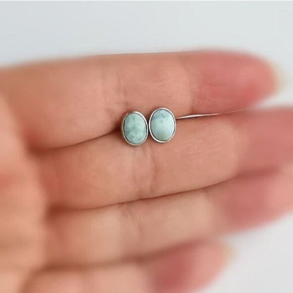 Larimar stud earrings in Sterling Silver 🆕 - Picture 3 of 5